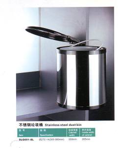 Slg001-8L Kitchen Hardware Stainless Steel Dust Bin